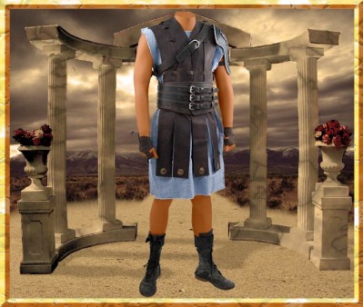 Gladiator Maximus Leather Strip Coat Costume